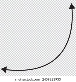 Dual semi circle arrow. Vector illustration. Long arrow vector icon. Black horizontal double arrow. Vector 10 Eps.