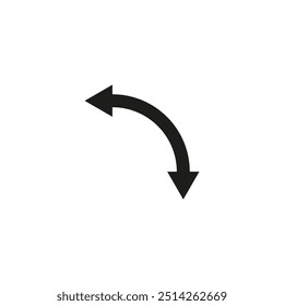 Dual semi circle arrow. Vector illustration. Semicircular curved double ended arrow.