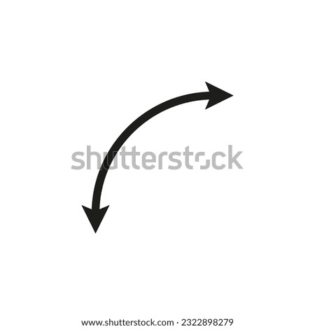 Dual semi circle arrow. Vector illustration. Semicircular curved thin long double ended arrow.	