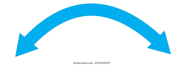 Dual sided arrow. Curved arc shape. Semicircular thin double ended arrow. Dual sided arrow Vector. isolated on white background. Vector illustration eps10.