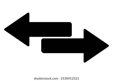 Dual sided arrow icon, vector. 2 side arrow premium illustration icon,  Double ended arrow vector design for website, app and logo design. Vector illustration. Right and left side arrow.
