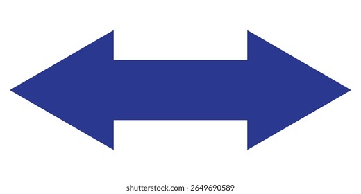 Vetor de seta de dupla face, ícone, design de silhueta. Seta curva semicircular fina, longa e de ponta dupla. Seta semicírculo duplo definida .