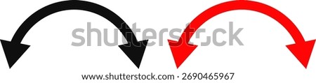 dual sided curve arrow icon set. Double headed curved arrow symbol.  Semicircular curved. Replaceable design. two side arrow icons