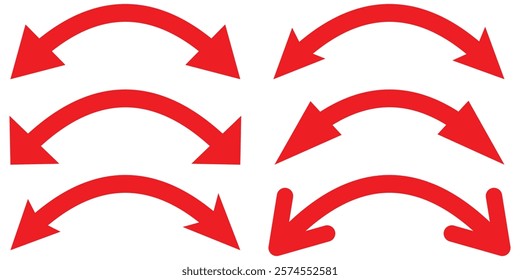 Dual sided curved arc arrow shape. Double ended arrow illustration. vector illustration eps 10.