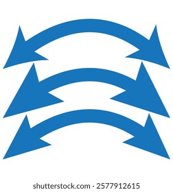 Dual sided curved arc arrow shape. Double ended arrow. design for website, app and logo design eps 10 