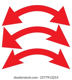 Dual sided curved arc arrow shape. Double ended arrow design eps 10 