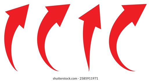 Dual sided curved arc arrow on white background. Red arrow icon. Curved arrows. Arrow icon for your web site design, logo, app, ui. Arrow indicated the direction symbol.