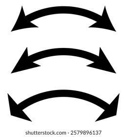 Dual sided curved arrow icon. Double ended arrow illustration. Dual semi circle arrow. Arrow indicated the direction symbol.