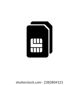 Dual Sim Card, Copy data to new SIM card. Flat Vector Icon illustration. Simple black symbol on white background. Dual Sim Card, Copy data to new SIM sign design template for web and mobile UI element