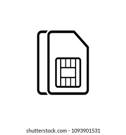 Dual sim card icon. 	
Double Sim Card Icon Vector. Dual sim card symbol on white background