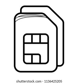 Dual sim card icon. Double Sim Card Icon Vector.