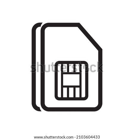 Dual sim card icon. Double Sim Card Icon Symbol