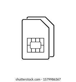 Dual sim card icon on white background, vector illustration
