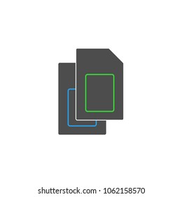 Dual SIM card icon. Vector.