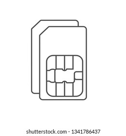 Dual SIM card icon. Vector illustration, flat design.