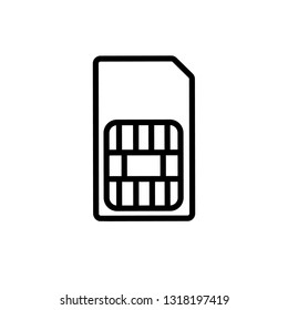 dual sim card  vector template line icon, logo isolated on white background
