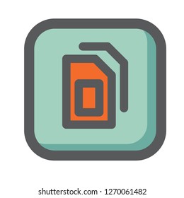 Dual Sim Cards icon vector. User interface icon. For Multi purpose