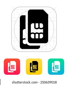 Dual SIM Cards Icon. Vector Illustration.