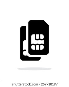 Dual SIM cards simple icon on white background. Vector illustration.