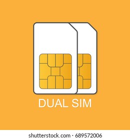 Dual SIM icon sign. Double SIM card symbol vector illustration.