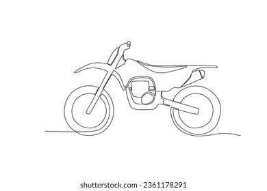 A dual sport front view. Motorcycle one-line drawing