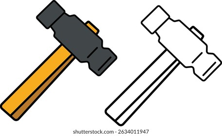 Dual Style Hammer Graphics Tool Vector