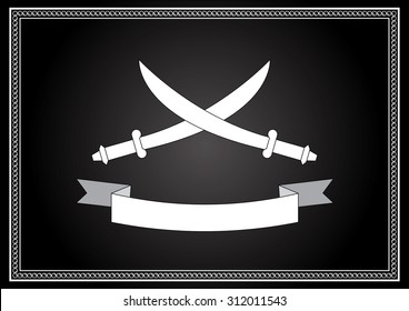 dual sword vintage vector