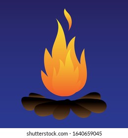 Dual Tone Campy Fire Illustration