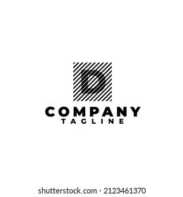 Dual tone D rectangle box logo design template. Letter D initial logo