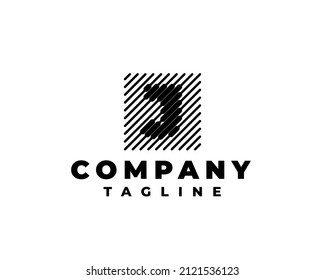 Plantilla de diseño del logotipo del cuadro de rectángulo J de doble tono. Logo inicial de la letra J