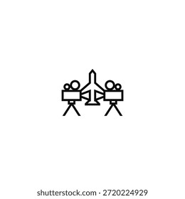 Dual video camera and airplane logo idea.