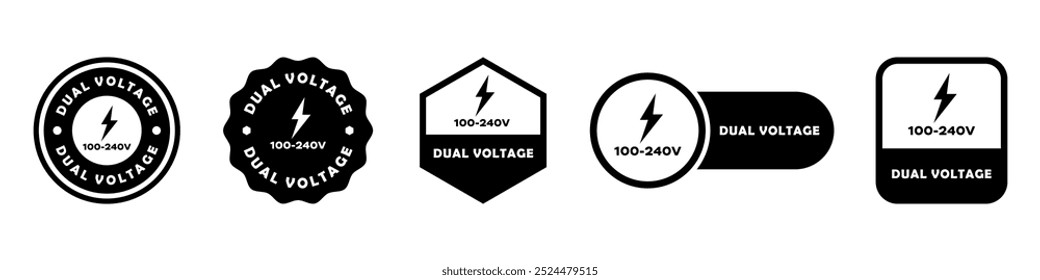 Dupla tensão - sinal de vetor para etiquetagem de equipamentos elétricos.