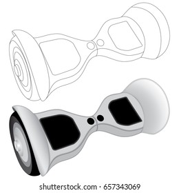 Dual wheel self balance electric hover board. Segway,  hoverboard, gyroscooter . Vector illustration.