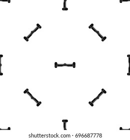 Dual wheel self balancing electric skateboard pattern repeat seamless in black color for any design. Vector geometric illustration