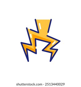 Representación de doble rayo amarillo