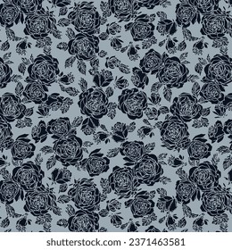 diseño de vectores de impresión de papel de doble color de bloques sólidos abstracto de roses patrón de flores con color negro y gris, diseño de imagen digital de diseño de impresión de imagen digital