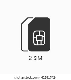 Dual/Double Sim. Flat Vector Icon.