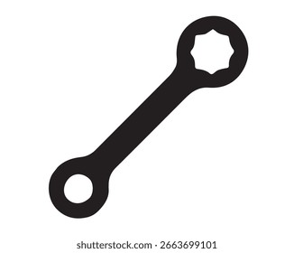 Dual-End Wrench Icon Vector Editable File.