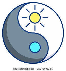 Duality Icon - Lineal Color Style - Quantum Physics Theme