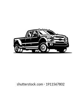 Dually truck diesel side view vector isolated