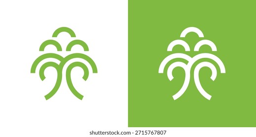Un logotipo de doble significado que combina un árbol y un círculo, simbolizando el crecimiento, el equilibrio y la sostenibilidad dentro de un diseño moderno unificado y armonioso