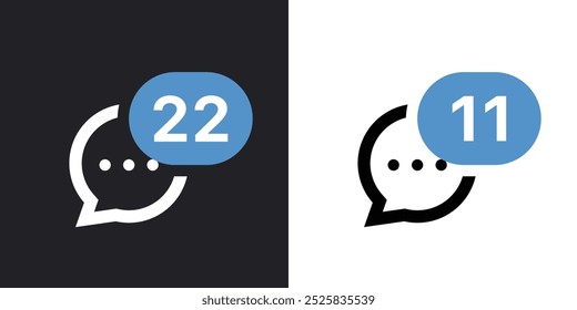 dual-theme message notification icon set—perfect for adding a modern, engaging touch to your app or website. Vector illustration concept.
