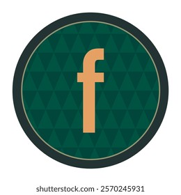 Dual-Tone Distinction: A warm orange lowercase ‘f’ contrasts with its dark green and black framed triangle pattern, exuding an air of modern sophistication.