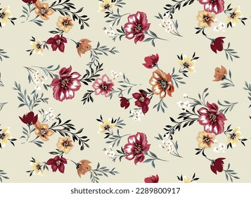 dual-tone a solid hibiscus blooming flower with medium color, all over vector design with bright solid background illustration digital image for textile printing factory