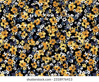 dual-tone a solid simple small abstract flower pattern with white tiny flower, all over vector design with solid background illustration digital image for textile or wrapping paper printing factory