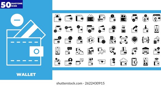 dualtone wallet icon set collection