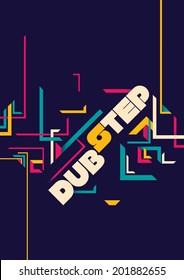 Dub step poster design. Vector illustration.