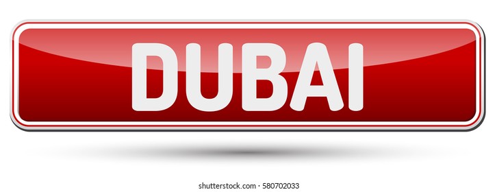 DUBAI - Abstract beautiful button with text.