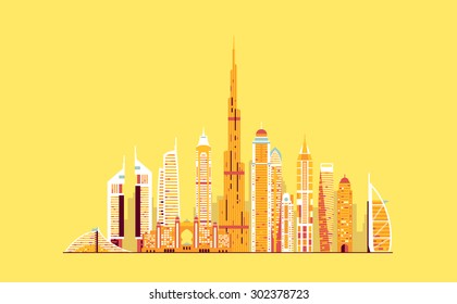 Dubai abstract skyline
