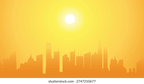 Dubai All Buildings Are Complete and Moveable, Vector illustration.